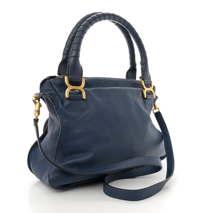 Chloe Calfskin Medium Marcie Satchel Royal Navy 3 of 19