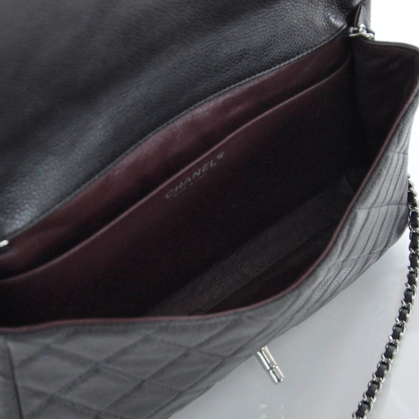 Caviar Quilted Clutch Flap Bag Black