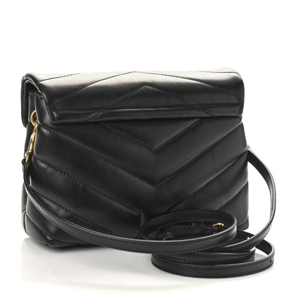 Saint Laurent Calfskin Y Quilted Monogram Toy Loulou Crossbody Bag Black 3 of 8