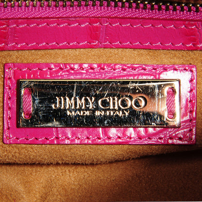 Jimmy Choo Moc Croc Large Rosalie Satchel Fuchsia 13 of 16
