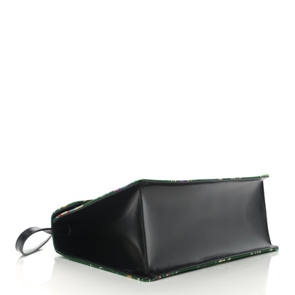 Gucci Jacquard Floral Medium Sylvie Top Handle Bag Green Multicolor Black 4 of 13