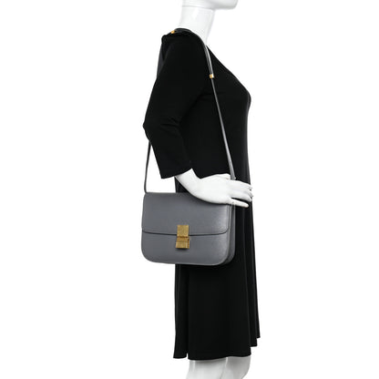 Celine Liege Calfskin Medium Classic Box Flap Bag Medium Grey 2 of 11