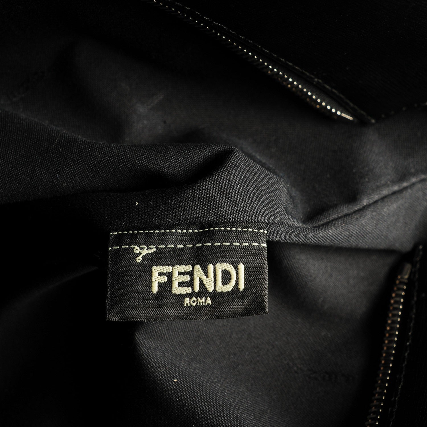 Fendi Vitello Elite Cuoio Monster Buggies Medium Roll Tote Cedro Black 8 of 9