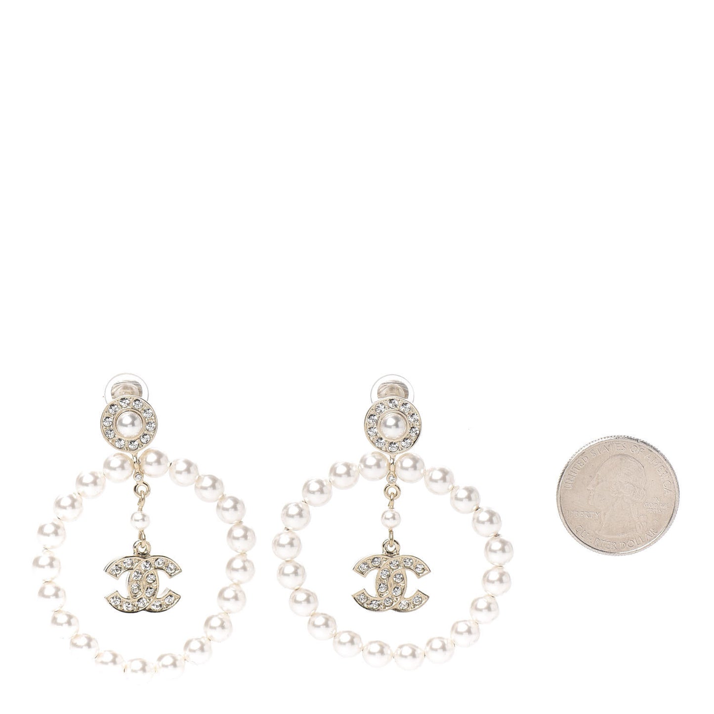 Crystal Pearl Signature Earrings Gold