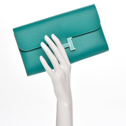 Hermes Epsom Constance Long Wallet Bleu Paon 2 of 14