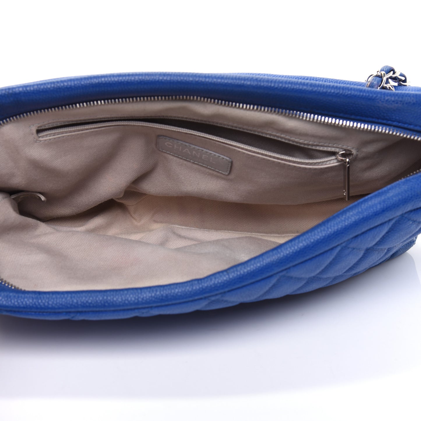 Caviar Quilted Jumbo Easy Flap Blue