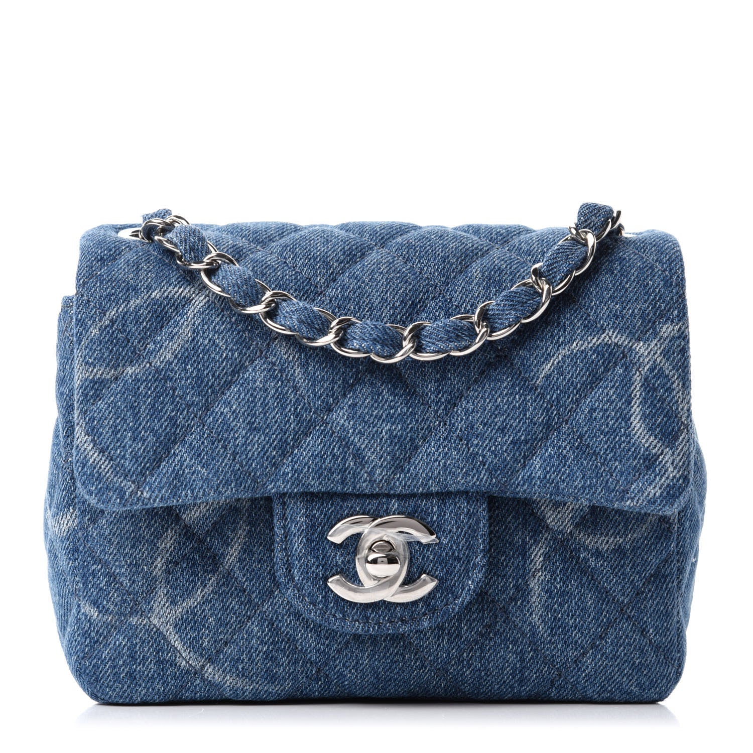 Chanel Denim CC Quilted Mini Square Flap Blue 1 of 11