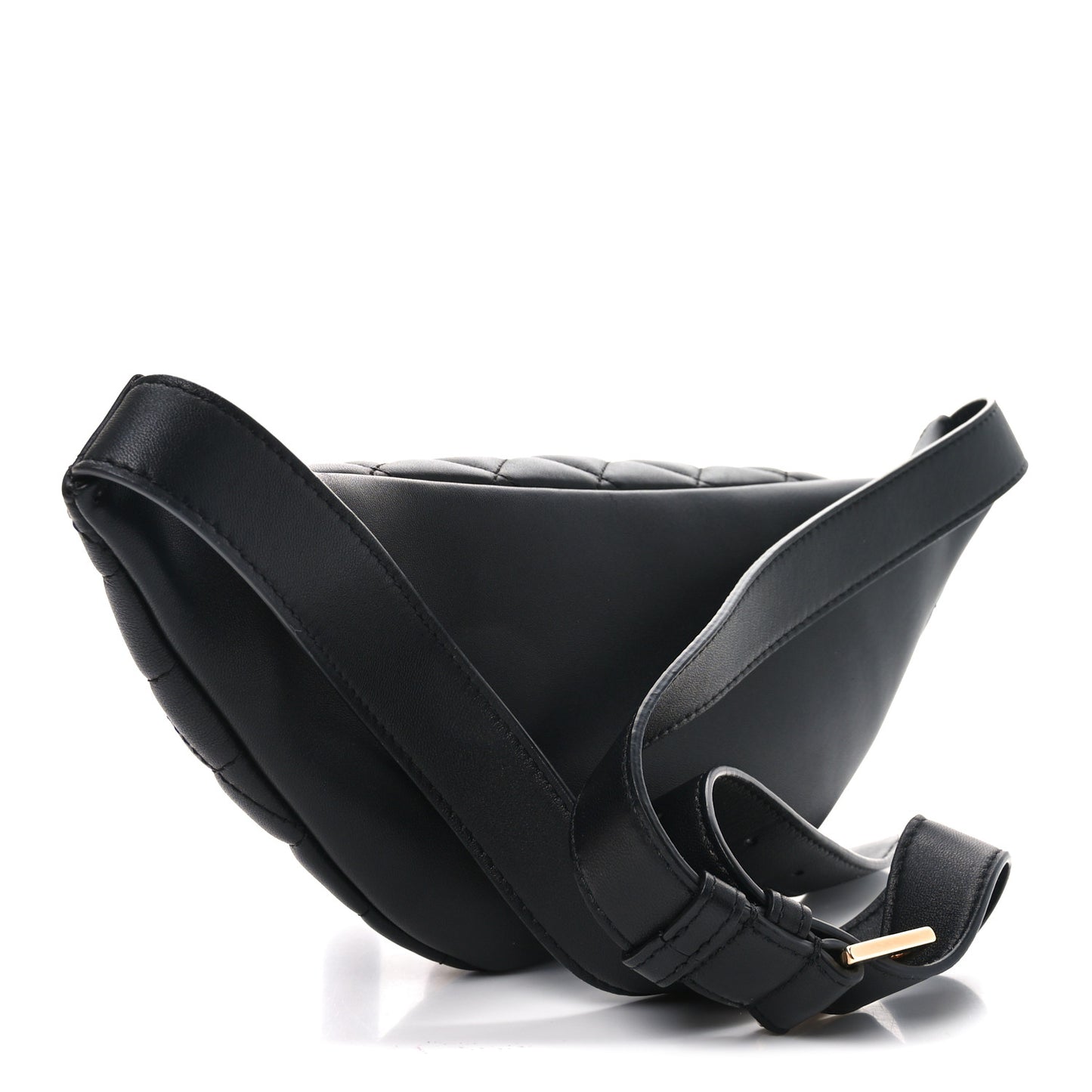 Nappa Quilted Medusa Belt Bag Black