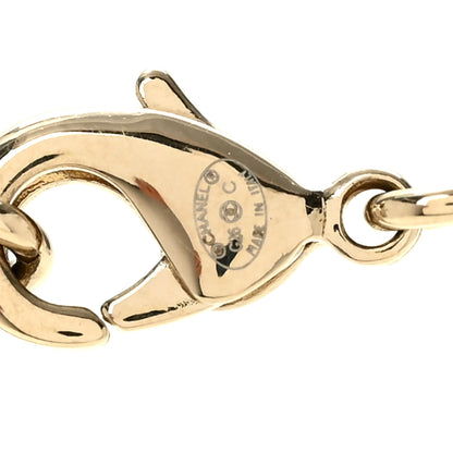 Chanel Pearl Crystal CC Deer Long Necklace Gold Green 5 of 5