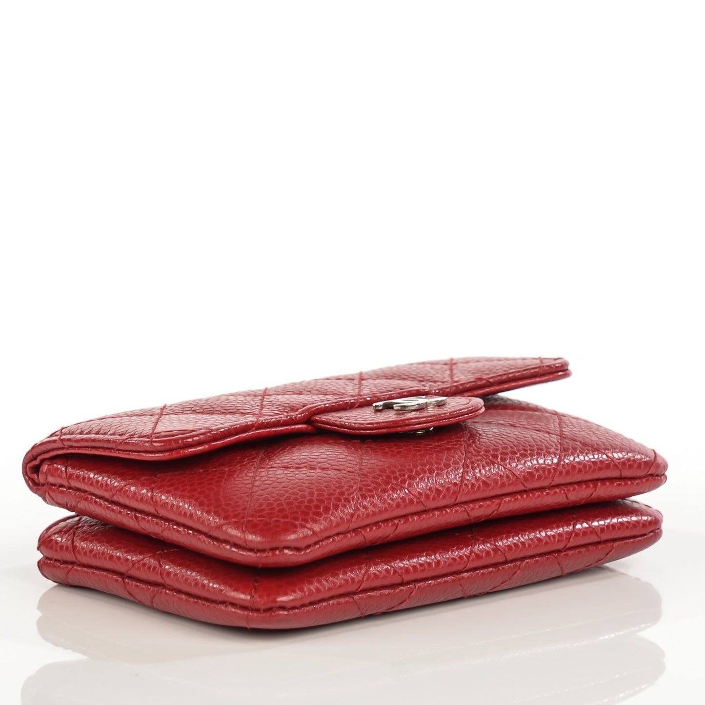 Caviar Quilted Coin Purse Red