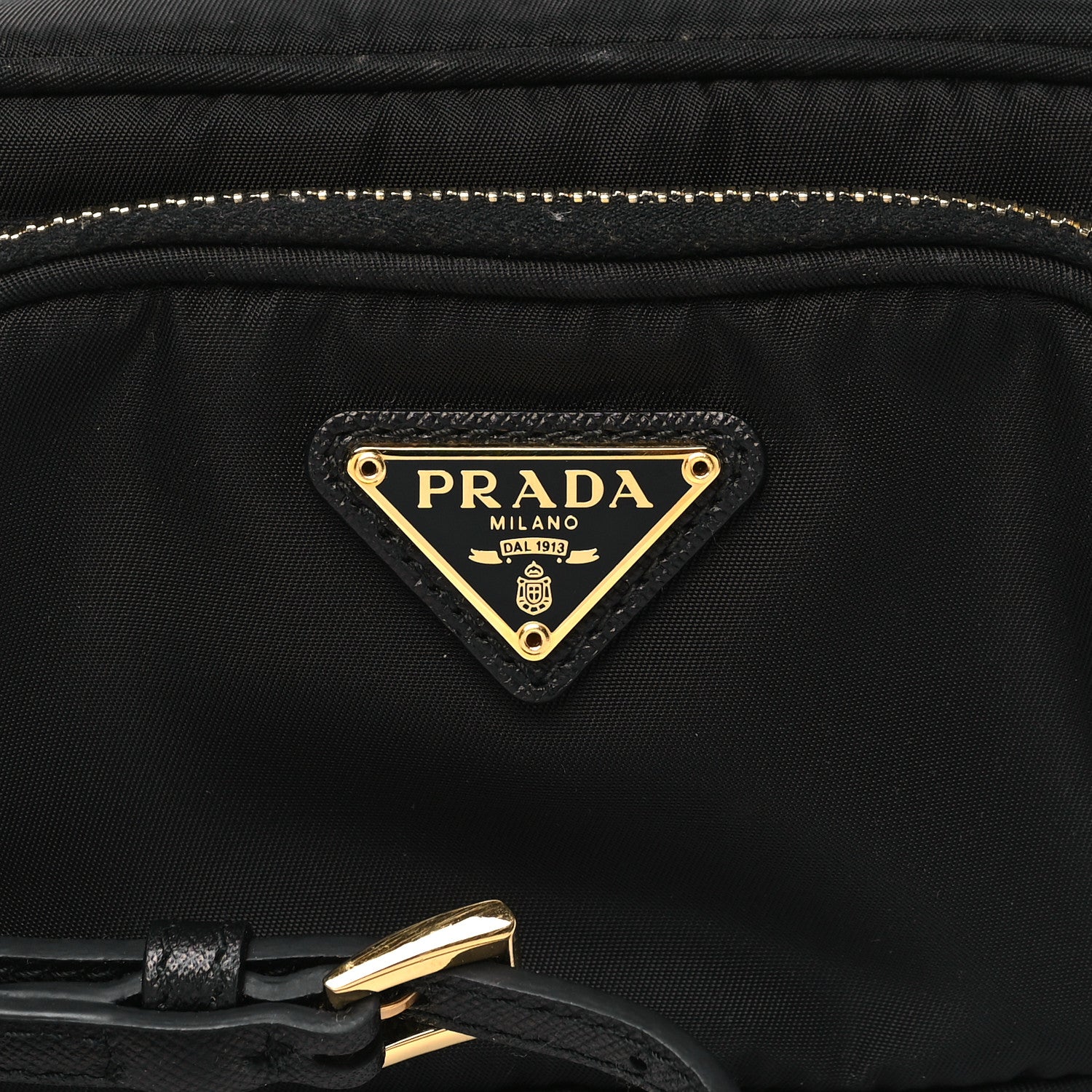 Prada Tessuto Nylon Saffiano Convertible Crossbody Wristlet Black 7 of 9