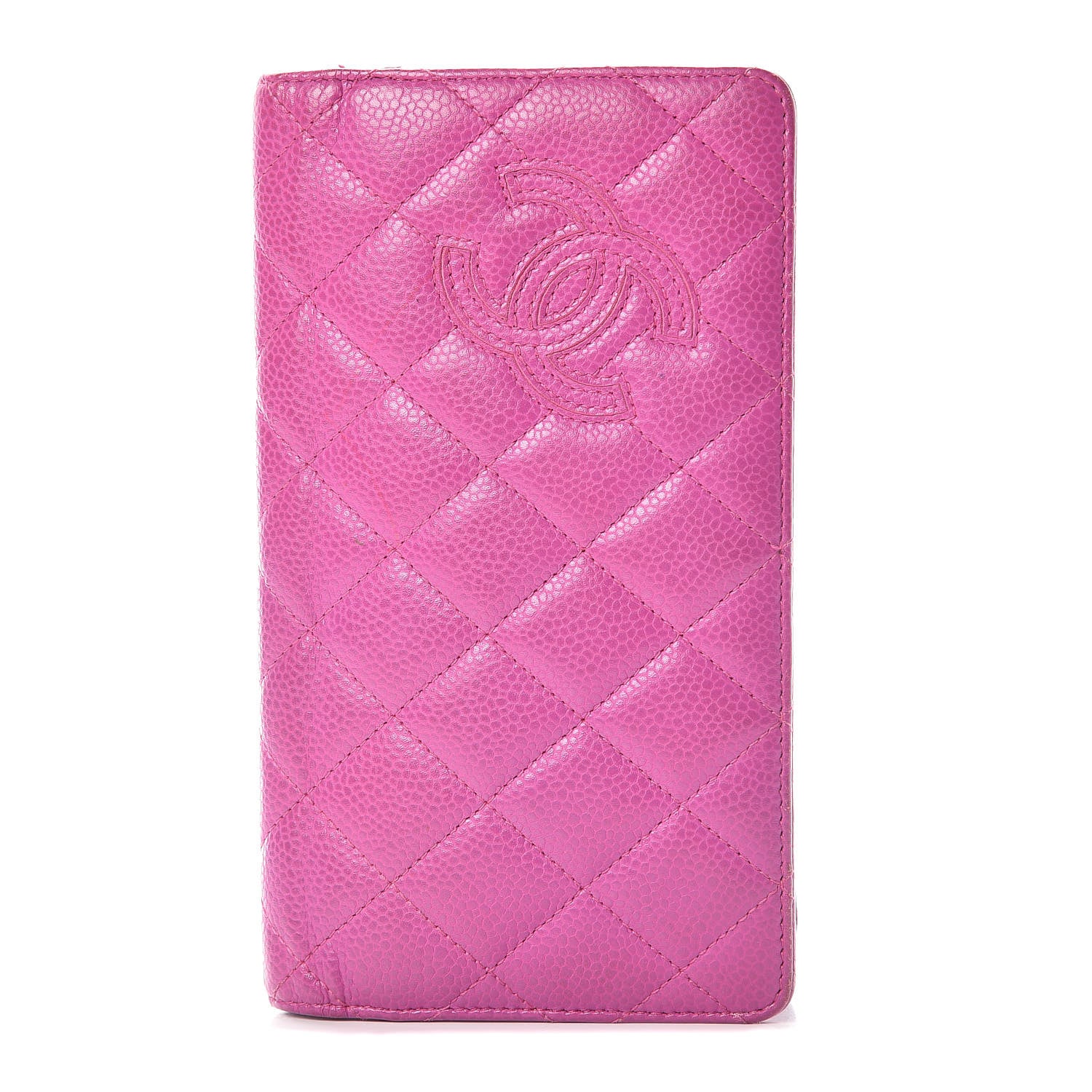 Chanel Caviar Quilted Yen Wallet Pink 1 of 20