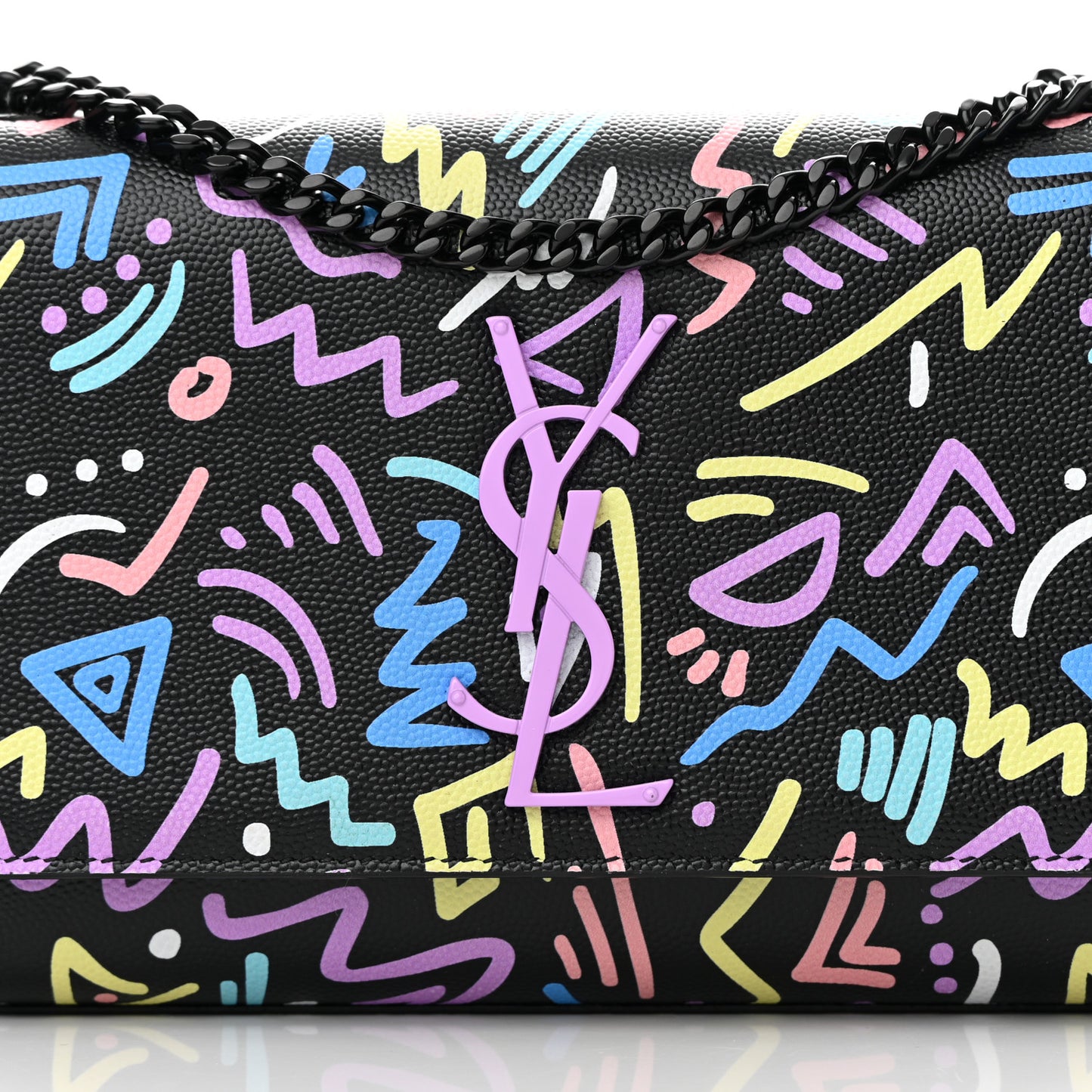 Grain De Poudre Small Monogram Graphic Print Kate Satchel Black