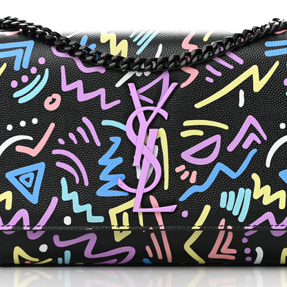 Saint Laurent Grain De Poudre Small Monogram Graphic Print Kate Satchel Black 8 of 13