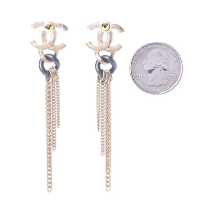 Chanel CC Chain Drop Earrings Gold Ruthenium 2 of 5