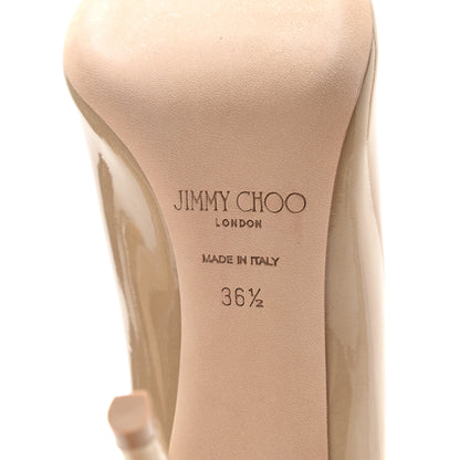 Jimmy Choo Patent Pointy Toe Romy 100 Pumps 36.5 Nude 6 of 8