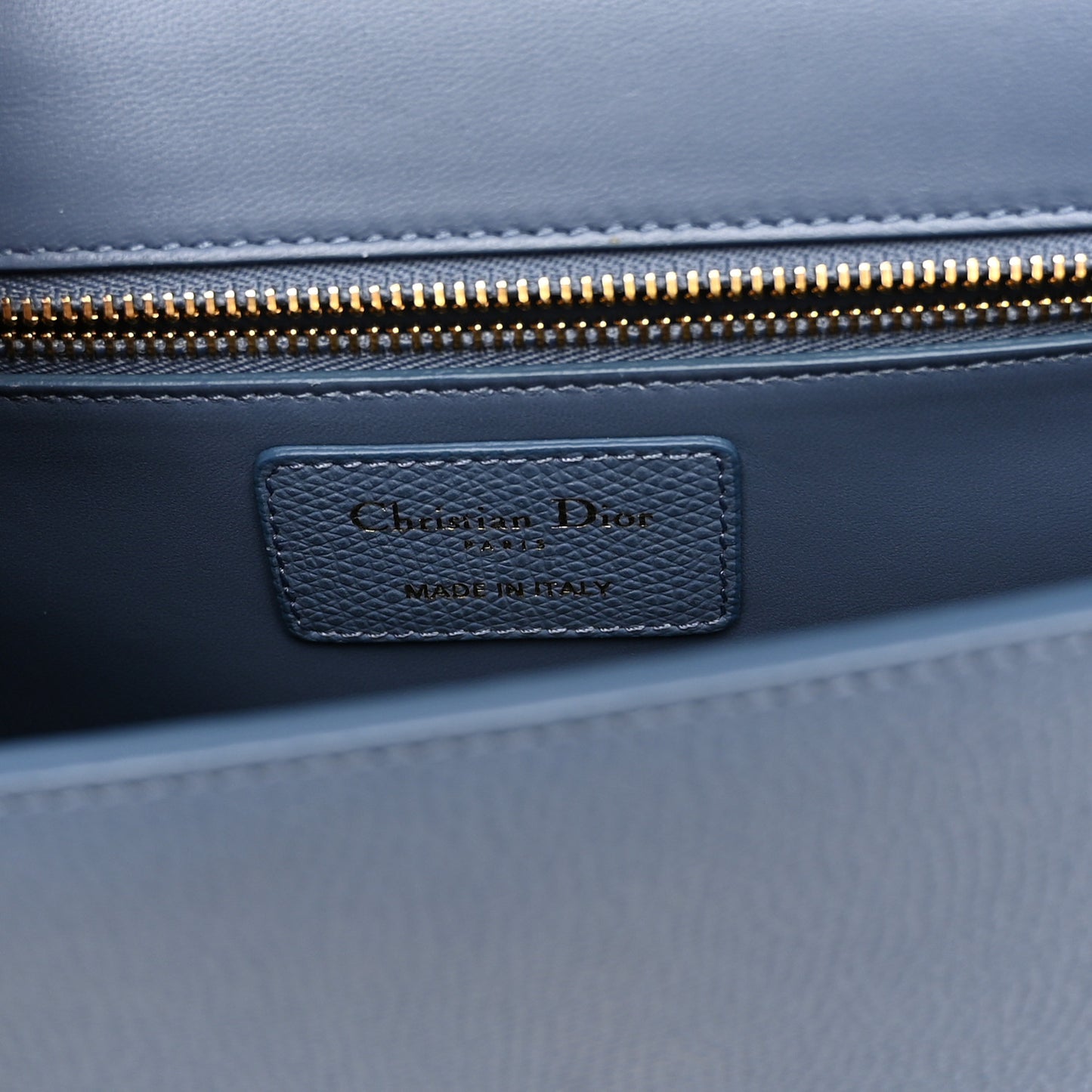 Grained Calfskin 30 Montaigne Flap Bag Blue