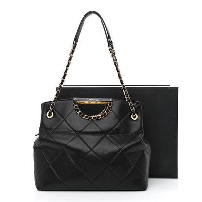 Chanel Caviar Quilted Large A Real Catch Shopping Bag Black 14 of 14