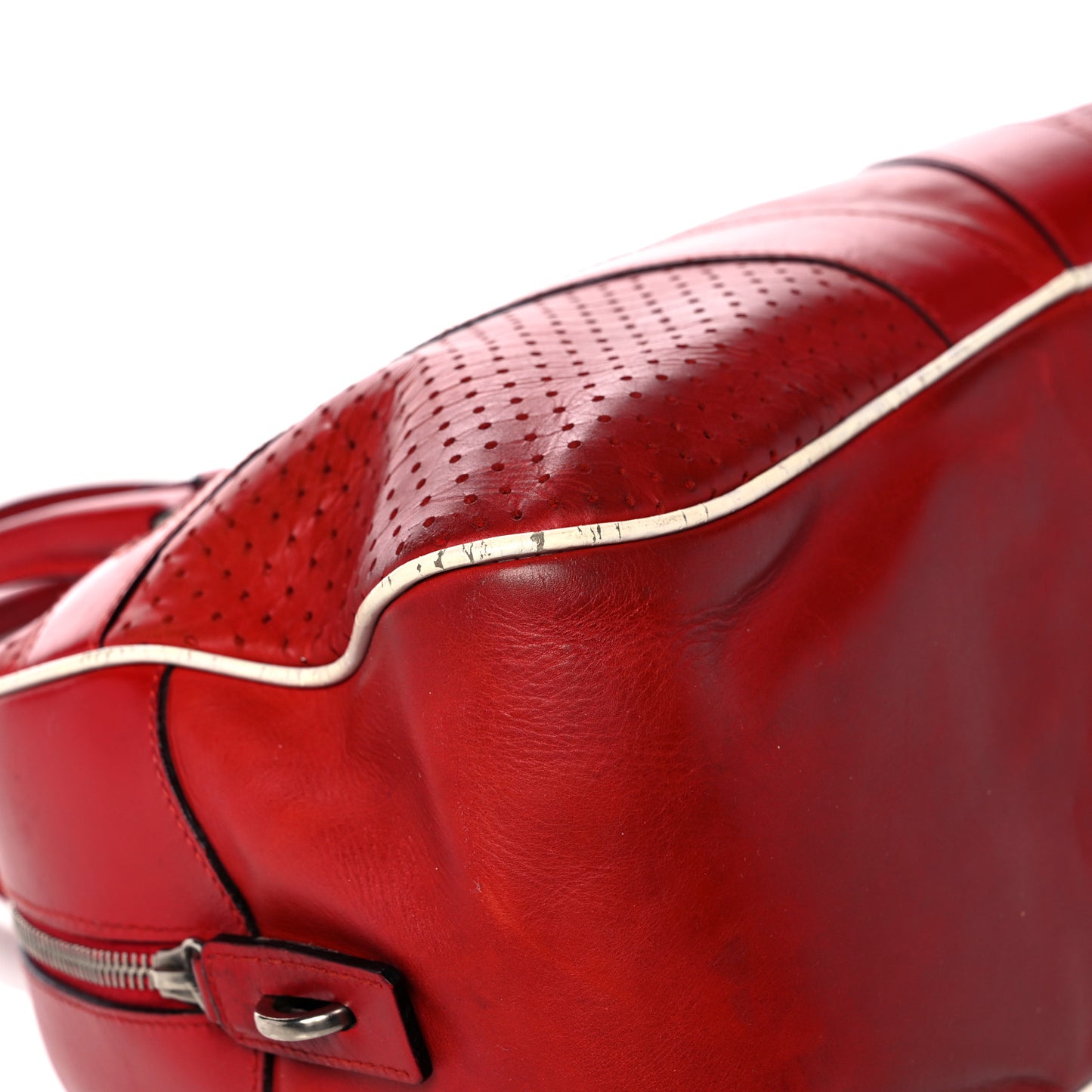 Vitello Drive Perforated Bowling Bag Fuoco