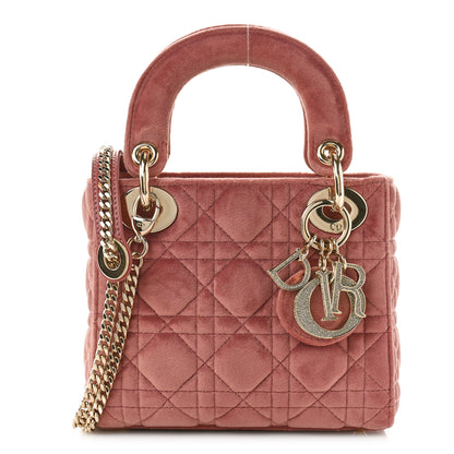 Christian Dior Velvet Mini Lady Dior Pink 1 of 9