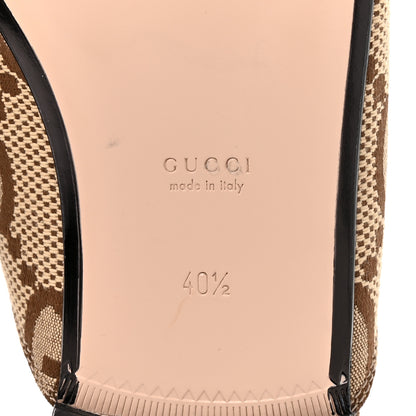 Gucci Monogram Jumbo GG Malaga Kid Womens Princetown Slippers 40.5 Camel Ebony New Acero Beige 6 of 8