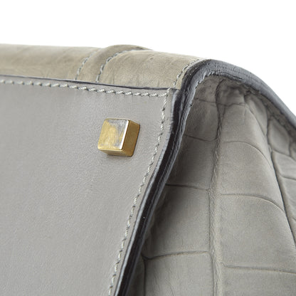 Celine Crocodile Embossed Nubuck Medium Phantom Luggage Grey 16 of 24