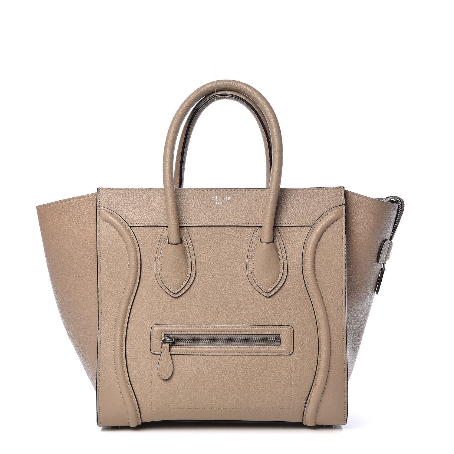 Celine Drummed Calfskin Mini Luggage Dune 1 of 16