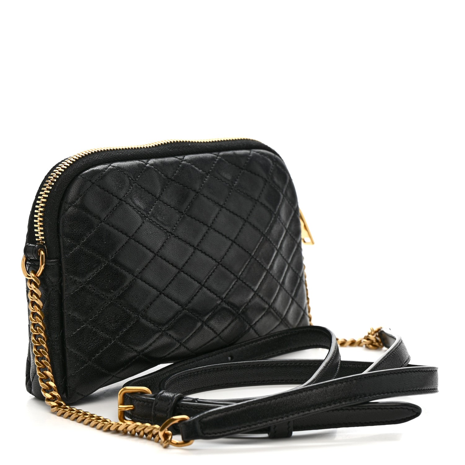Saint Laurent Lambskin Quilted Gaby Zipped Pouch Black 3 of 10