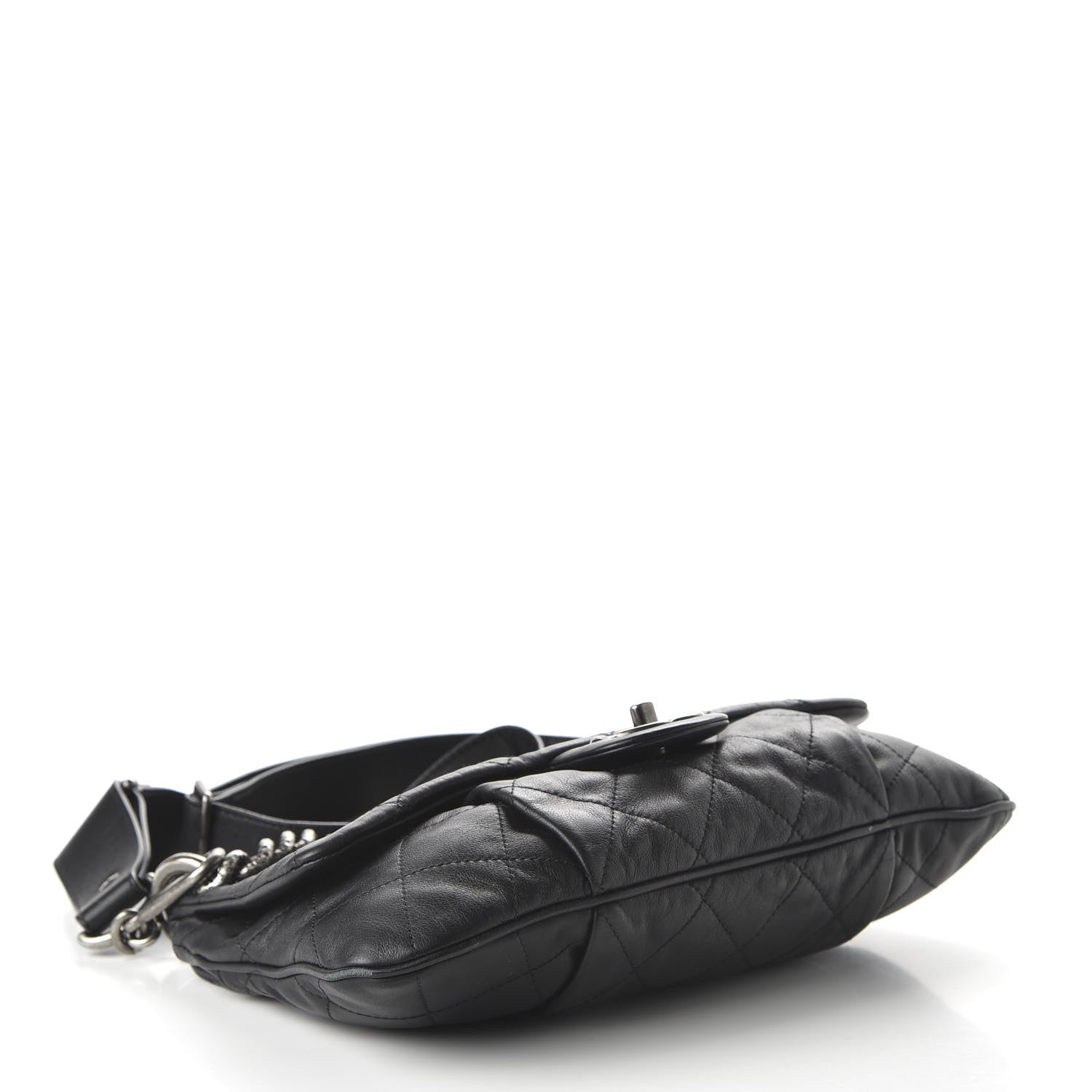 Chanel Calfskin Coco Pleats Messenger Flap Black 4 of 11