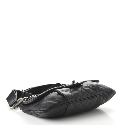 Chanel Calfskin Coco Pleats Messenger Flap Black 4 of 11