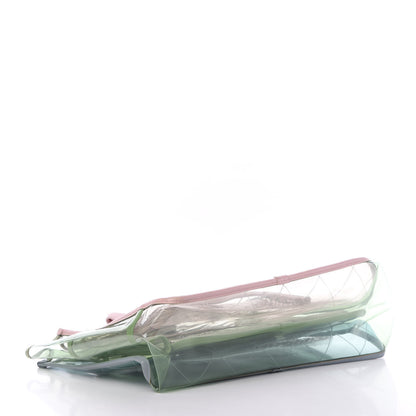 Chanel PVC Lambskin Stitched Medium Coco Splash Shopping Bag Green Pink 3 of 15