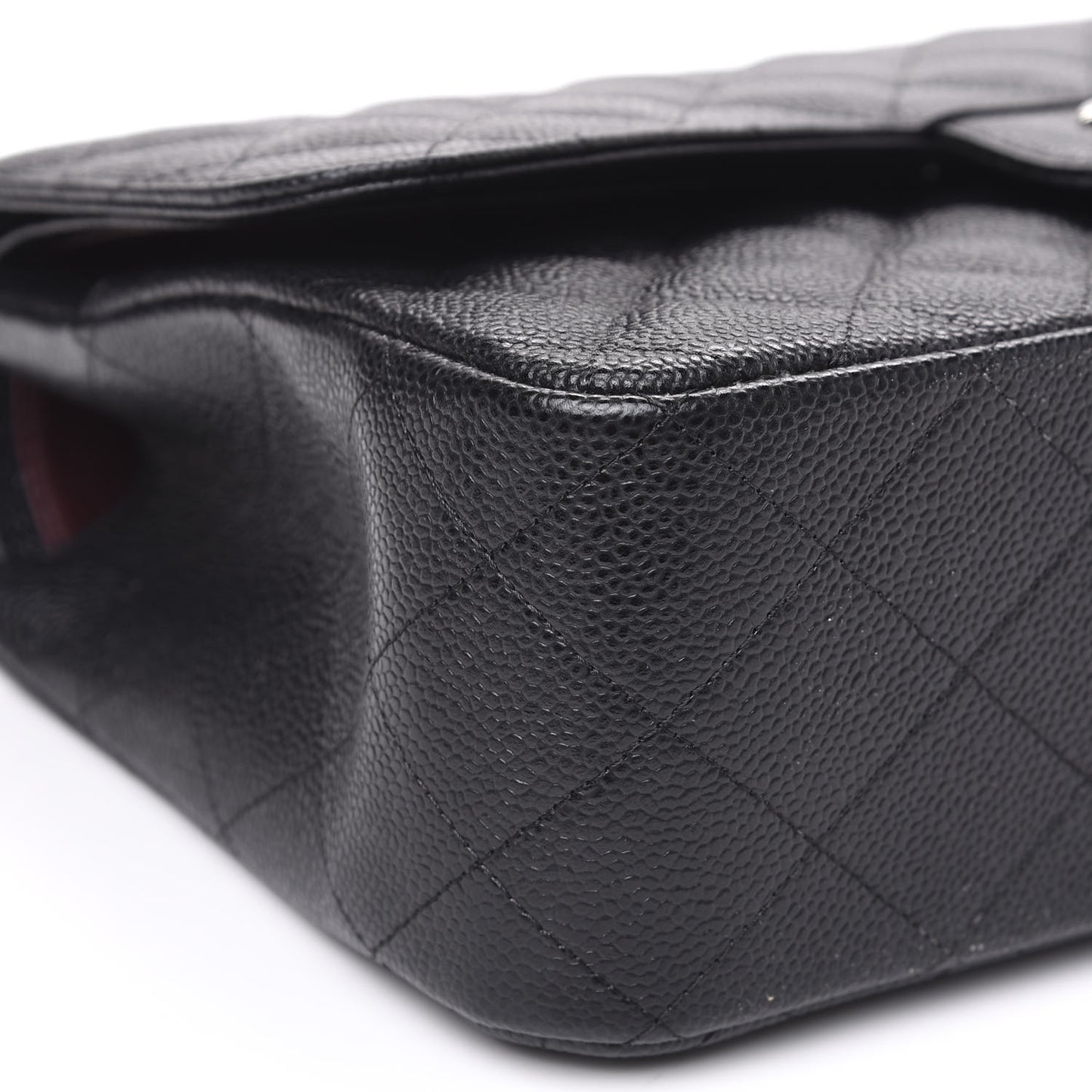 Caviar Quilted Jumbo Double Flap Black
