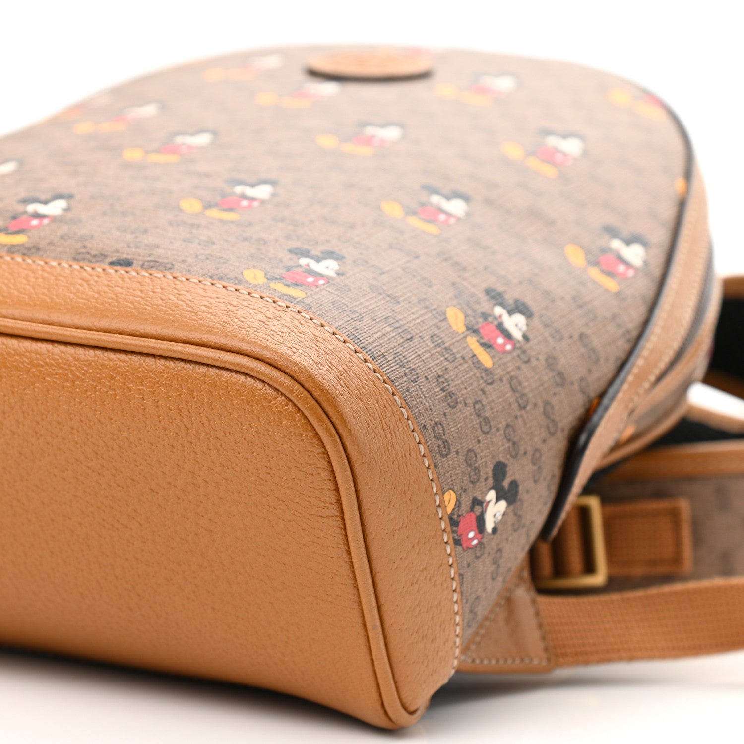 Gucci X DISNEY Mini Vintage GG Supreme Monogram Mickey Mouse Small Dome Backpack Beige Vintage Sun Oil 18 of 20