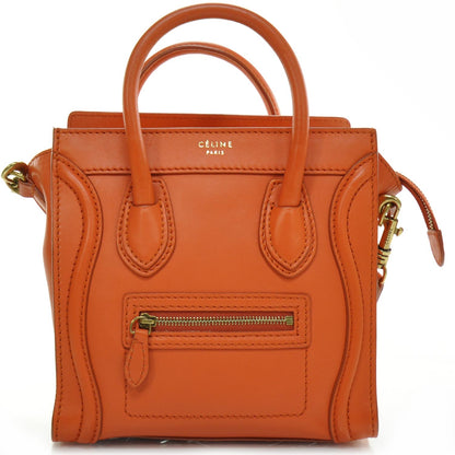 Celine Smooth Calfskin Nano Luggage Orange 1 of 9