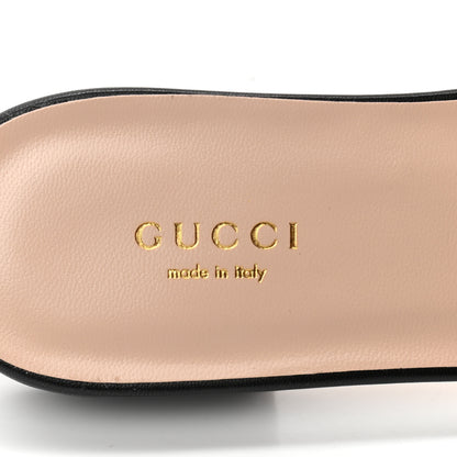 Gucci Malaga Kid GG Marmont Flat Slide Sandals 38.5 Black 7 of 8