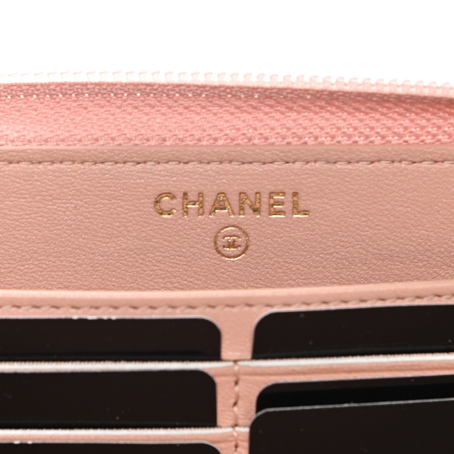 Chanel Iridescent Glazed Calfskin Quilted Boy Zip Around Wallet Light Pink 6 of 10