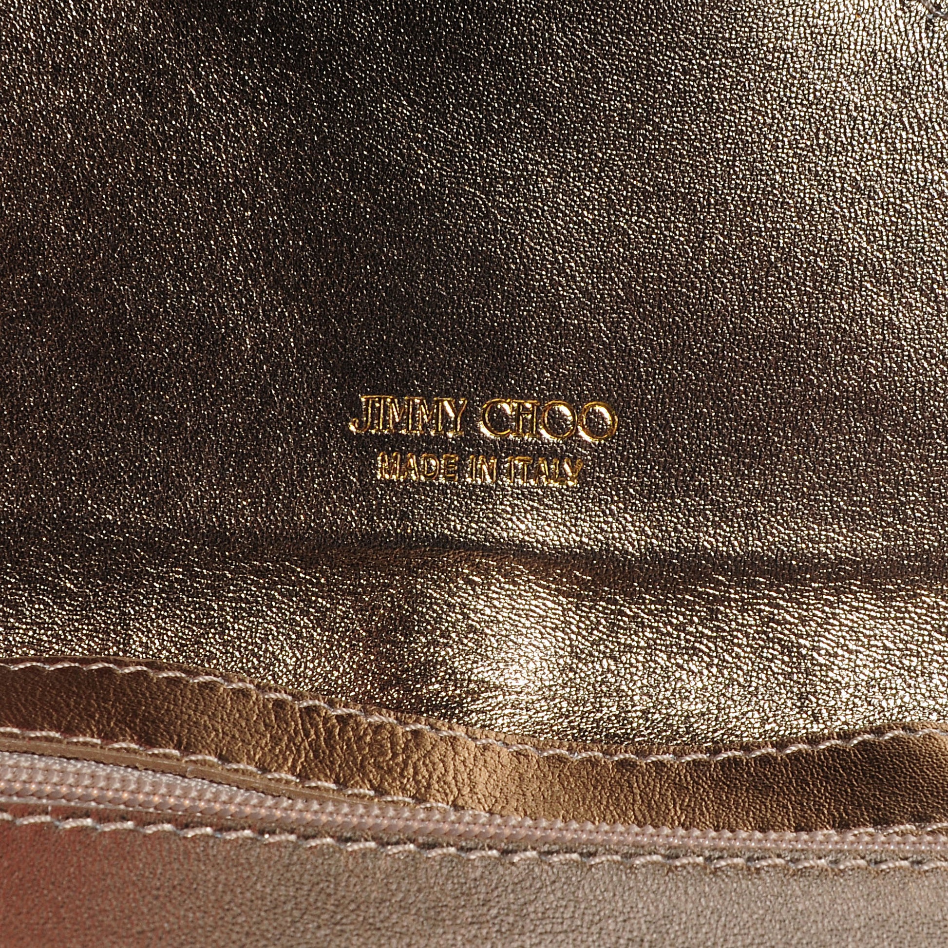 Jimmy Choo Leather Clutch Bag Metallic Gold 6 of 8
