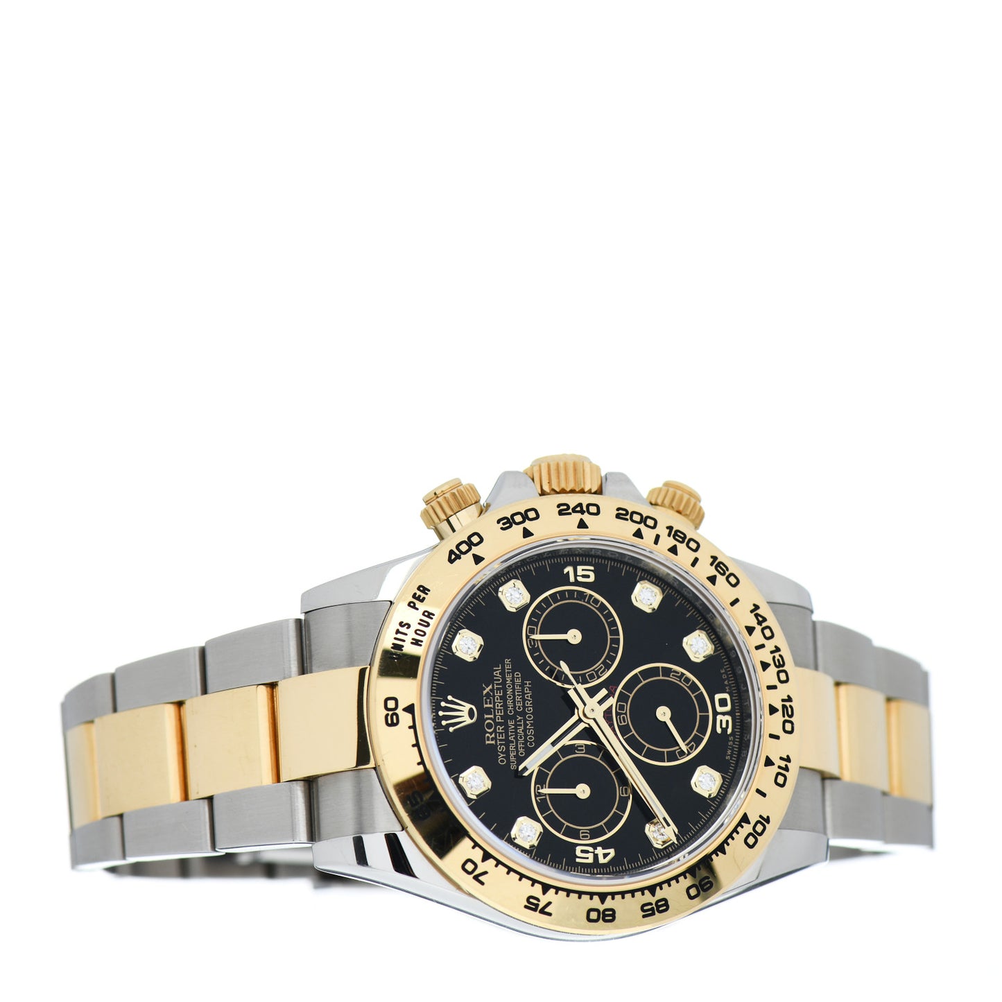 Stainless Steel 18K Yellow Gold Diamond 40mm Oyster Perpetual Cosmograph Daytona Watch Black 116503