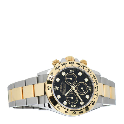 Rolex Stainless Steel 18K Yellow Gold Diamond 40mm Oyster Perpetual Cosmograph Daytona Watch Black 116503 2 of 5