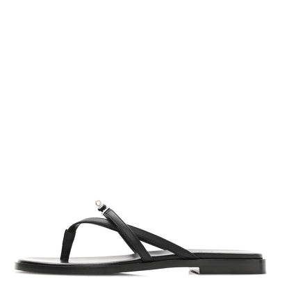 Hermes Calfskin Miss Sandals 36 Black 1 of 8