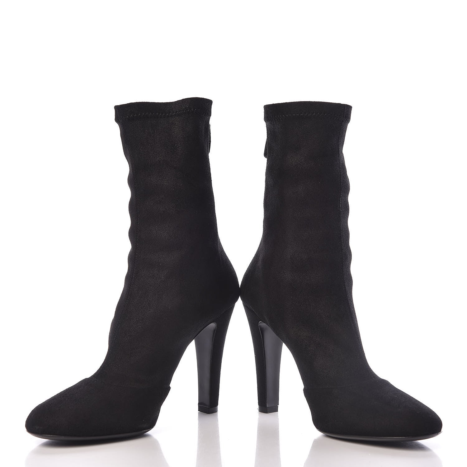 Chanel Suede Short Boots 38 Black 5 of 10