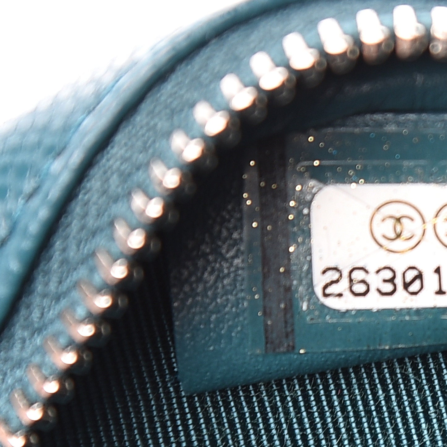 Caviar Quilted Zip Around Classic Coin Purse Dark Turquoise