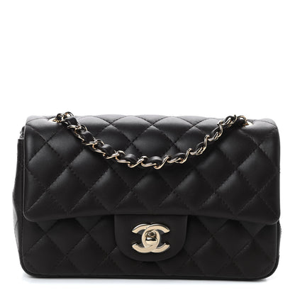 Chanel Lambskin Quilted Mini Rectangular Flap Dark Brown 1 of 10