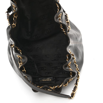 Chanel Grained Calfskin CC Drawstring Bucket Bag Black 4 of 16
