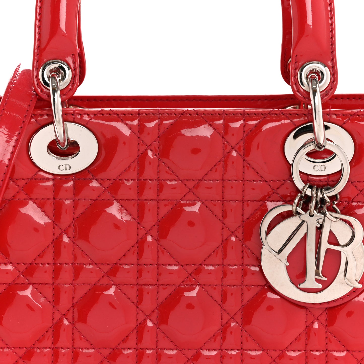 Patent Cannage Medium Lady Dior Fuchsia