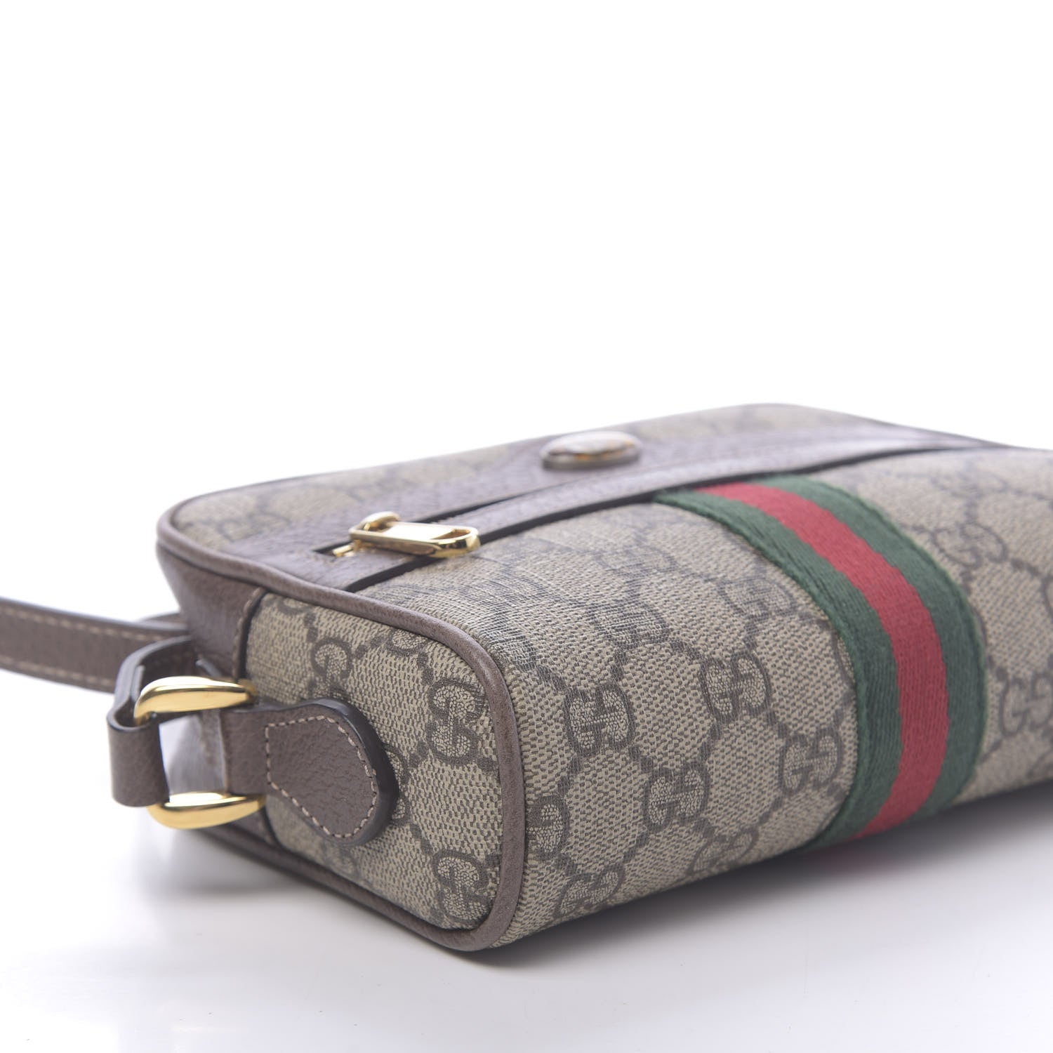 Gucci GG Supreme Monogram Web Mini Ophidia Shoulder Bag Brown 8 of 11