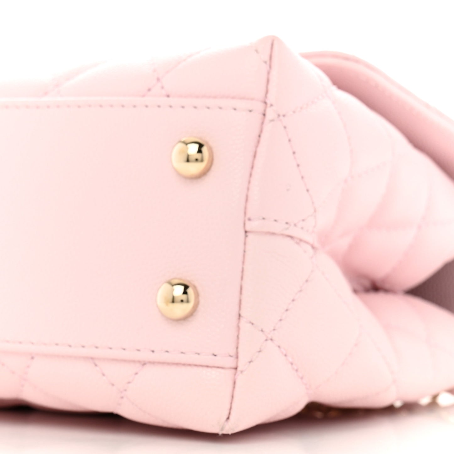 Caviar Quilted Mini Coco Handle Flap Light Pink