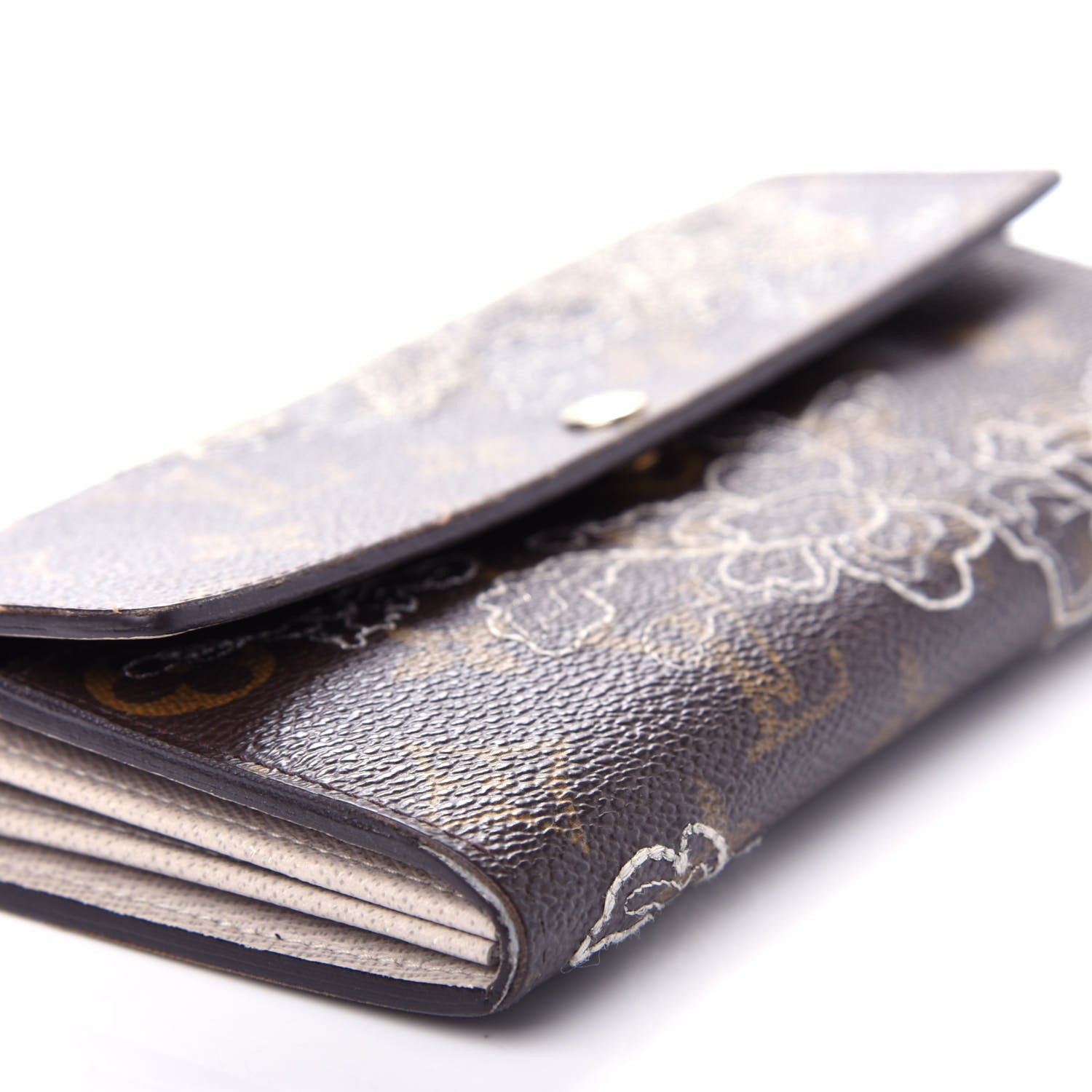 Louis Vuitton Monogram Dentelle Sarah Wallet Silver 9 of 11