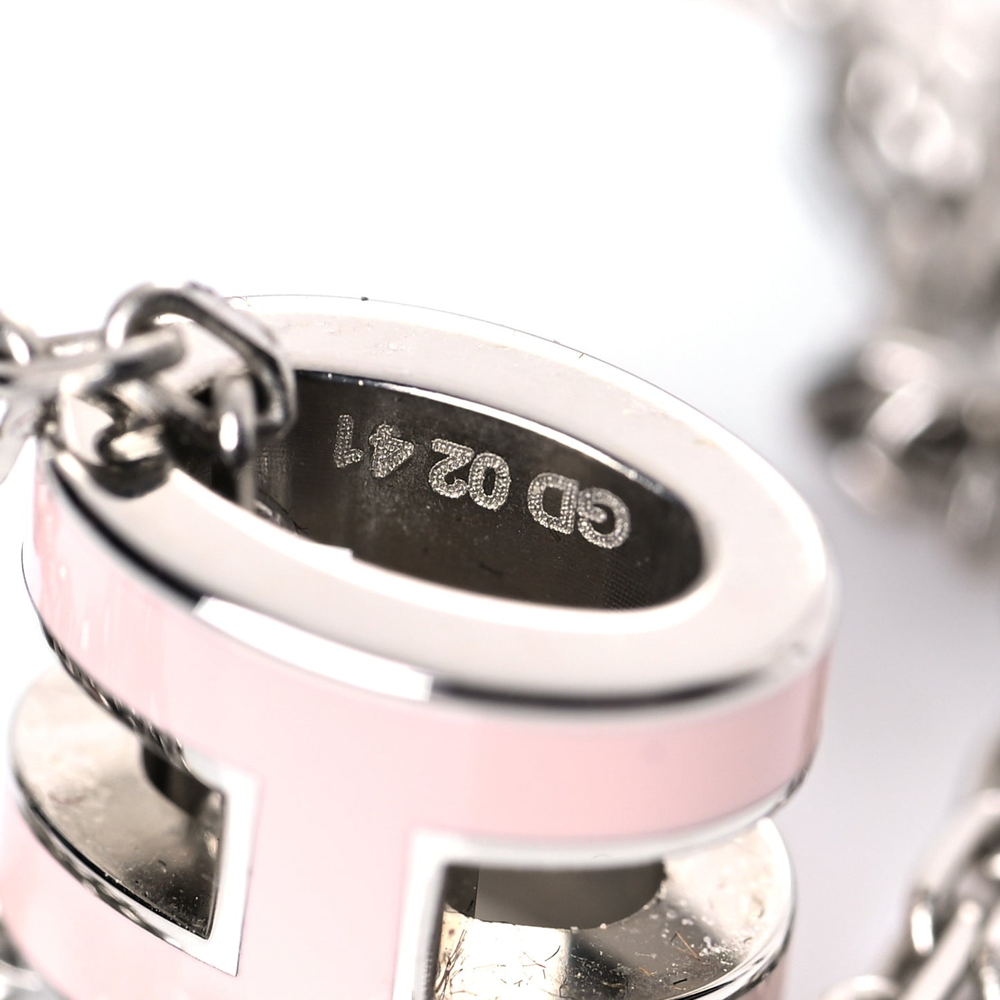 Palladium Mini Pop H Pendant Necklace Rose Dragee