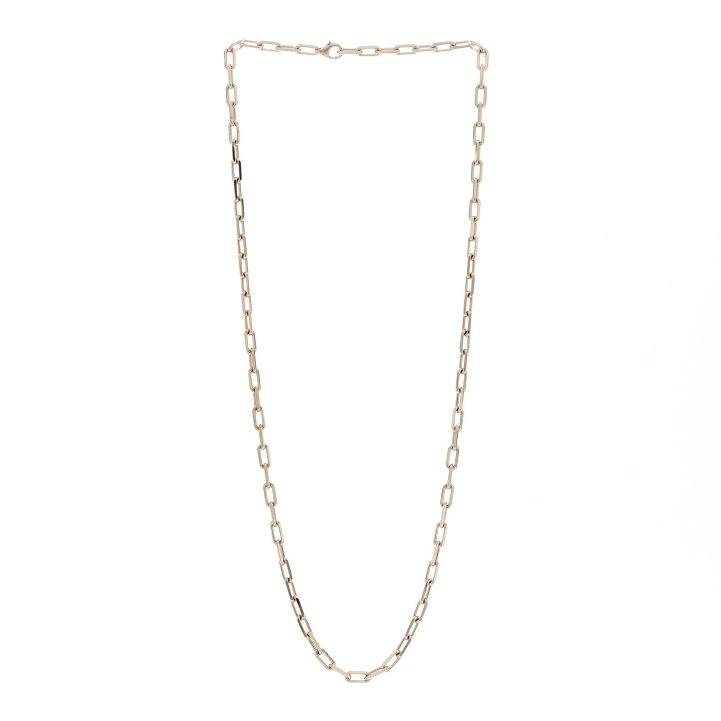 18K White Gold SM Santos De Cartier Link Necklace